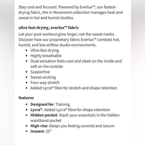 Lululemon In Movement Tights 25” Everlux - Black - Picture 5 of 15